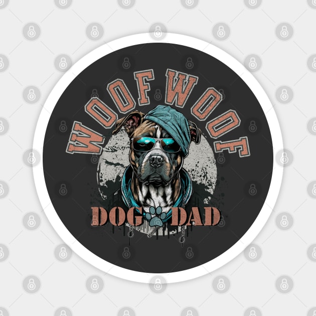 Grunge Dog Dad Magnet by HolidayBug